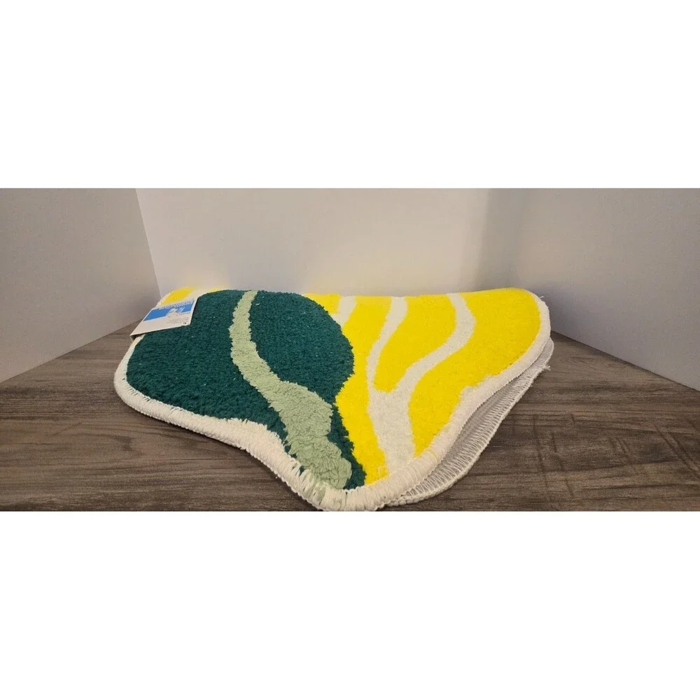 Lemon Shaped Machine Washable Non-Slip Bath Rug Yellow - Room Essentials